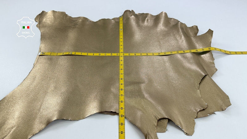 METALLIC OLD GOLD GRAINY ROUGH Strong Goatskin leather 2 skins 9+sqf 1.4mm C2696