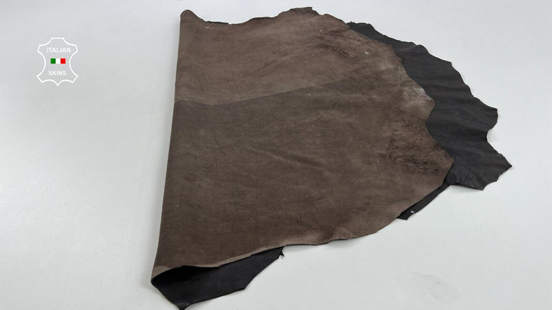 BROWN DISTRESSED Thin Soft Italian Lambskin Sheep leather hide 8sqf 0.6mm #C1262