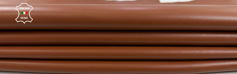 RUST BROWN Strong Italian Goatskin Goat leather hides 2 skins  9+sqf 0.8mm C3001