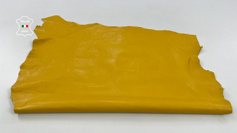 SEMI GLOSS YELLOW Soft Italian Lambskin leather Bookbinding 5sqf 0.7mm #C1260