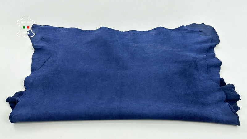 WASHED BLUE VEGETABLE TAN ROUGH Thick Goatskin leather 2 skins 8+sqf 1.1mm C2450