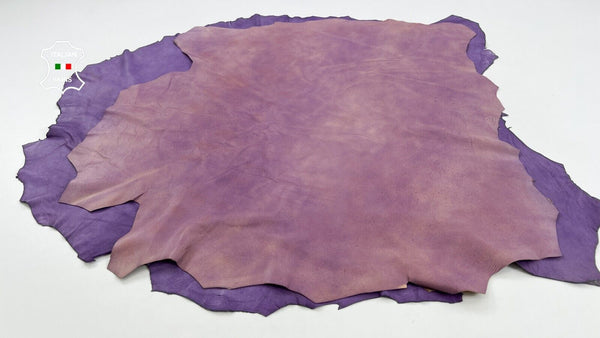 DIRTY PURPLE DISTRESSED VINTAGE LOOK Soft Lamb leather 2 skins 12sqf 0.7mm #C739