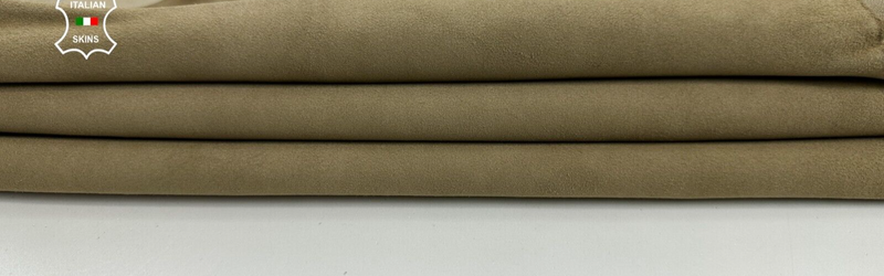 KHAKI BROWN Thick Soft Italian Goatskin leather hides skins 3+sqf 1.2mm #C2754