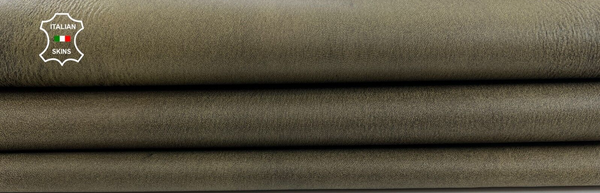 KHAKI ARMY GREEN Stretch VINTAGE LOOK Lambskin Sheep leather  6sqf 0.7mm #C1746