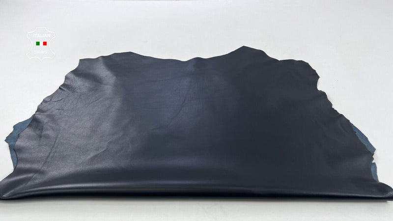 MIDNIGHT DARK BLUE SHINY Soft Italian Lambskin leather hides 10sqf 0.8mm #C1102