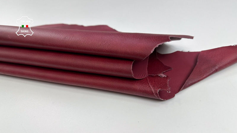 WINE CRACKLED DOUBLE FACE ON Smooth Italian Lambskin leather 5+sqf 1.0mm #C2294