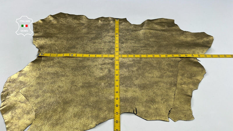 METALLIC OLD GOLD Soft Italian Goatskin leather hides 2 skins 8sqf 1.0mm #C1927