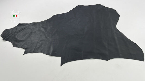 JET BLACK Thick Soft Italian Lambskin Sheep leather hides 5+sqf 1.3mm #C1508