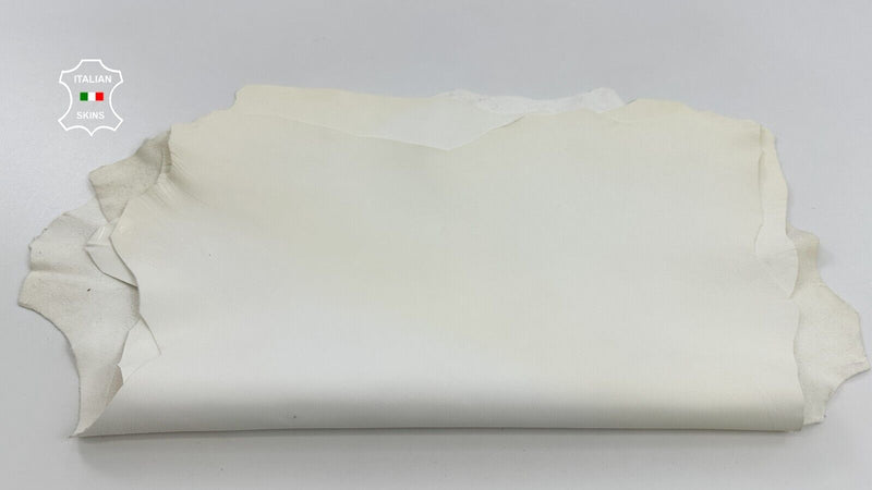 BUTTER CREAMR WHITE ROUGH Italian Goatskin Leather hide 2 skins 6sqf 0.9mm C2405