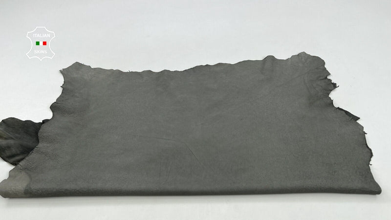 DIRTY CRINKLE GREY DISTRESSED VEGETABLE TAN Thin Lamb leather 6+sqf 0.6mm #C745