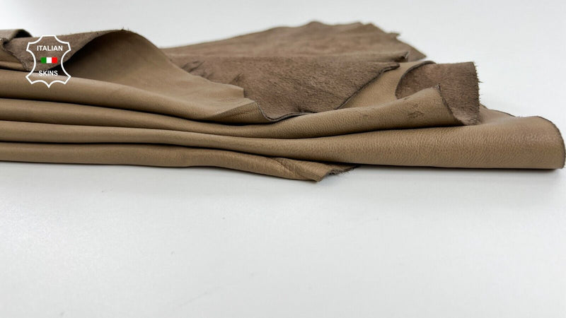 NUT BROWN VEGETABLE TAN Soft Italian Lambskin leather hides skin 8sqf 0.9mm C579