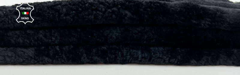 BLACK SHORT HAIR ON Soft Italian sheepskin Shearling Leather fur 16"x34" #C1027