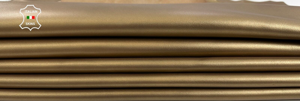 BRONZE PEARLIZED Soft Italian Lambskin leather hides 2 skins 12+sqf 0.8mm #C2698