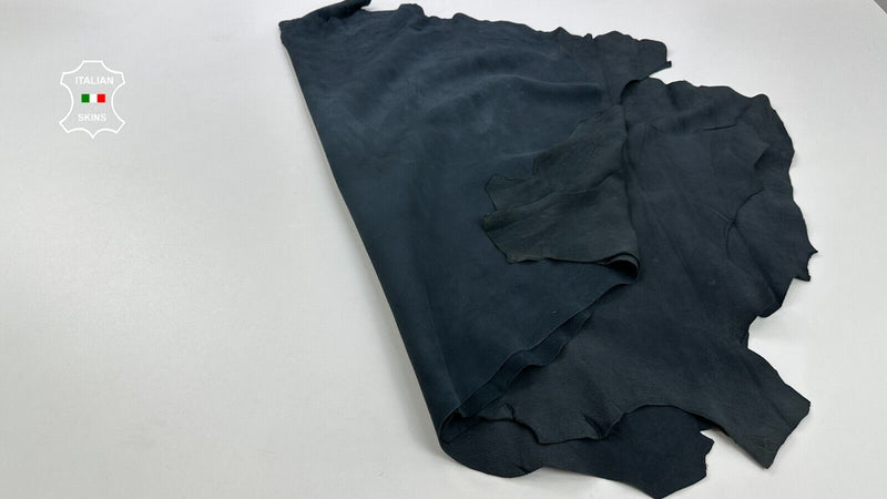 DARK BLUE NUBUCK Soft Italian Lambskin leather hides 2 skins 12+sqf 0.8mm #C2369