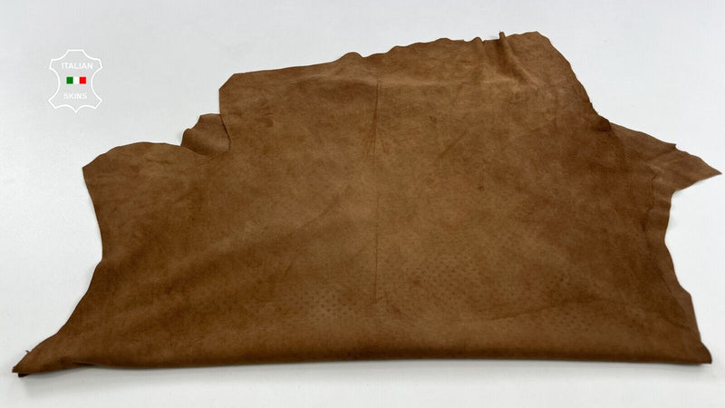 BROWN SUEDE Thin Soft Italian Lambskin Sheep Lamb leather hide 5sqf 0.6mm #C2080