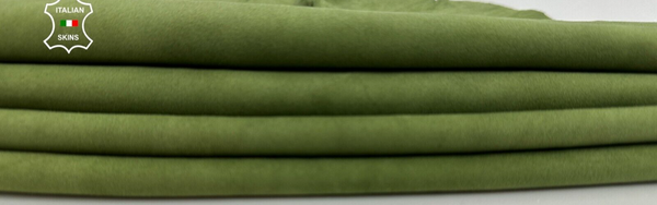 GREEN SUEDE Soft Italian Lambskin Sheep leather hides 4+sqf 0.8mm #C2164