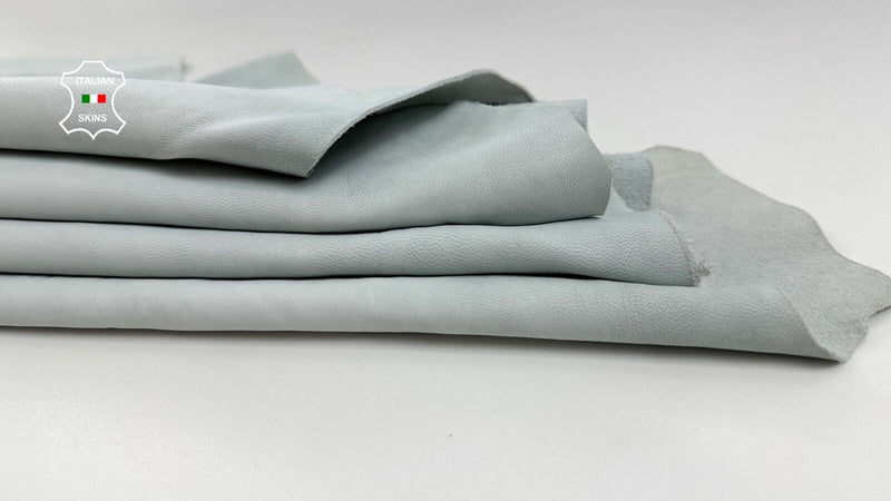 UNDYED BLUISH LIGHT GREY NAKED Thick Soft Italian Lamb leather 8sqf 1.2mm C2220