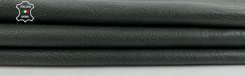 DARK OLIVE GREEN GRAINY VEGETABLE TAN Thick Soft Lamb leather 3+sqf 1.1mm #C939