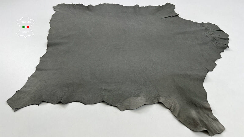 DIRTY CRINKLE GREY DISTRESSED VEGETABLE TAN Thin Lamb leather 6+sqf 0.6mm #C745