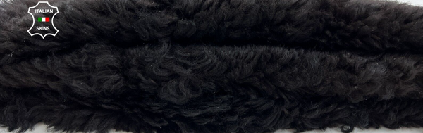 VERY DARK BROWN HAIR ON Italian sheepskin Shearling Leather fur 21"x30" #C1030