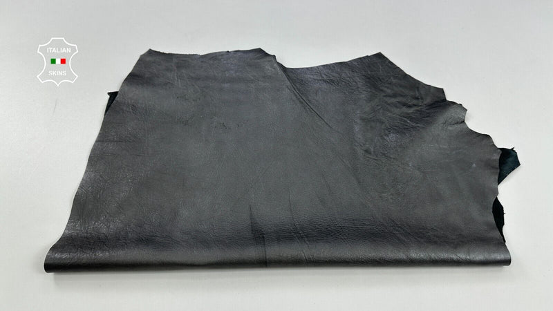 GREY PEARLIZED CRINKLED Soft Italian Lambskin leather hides 4+sqf 0.8mm C2218