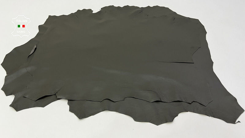 OLIVE GREEN ARMY Soft Italian Lambskin leather hides 2 skins 12sqf 0.7mm #C437