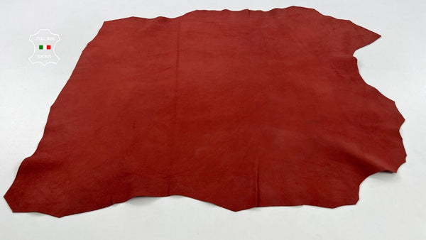 BRIC RED SUEDE Soft Italian Lambskin Sheep Lamb leather hides 5sqf 0.9mm #C1411