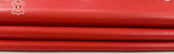 ORANGE Thin Soft Italian Lambskin Sheep Lamb leather hides 4+sqf 0.6mm #C2161