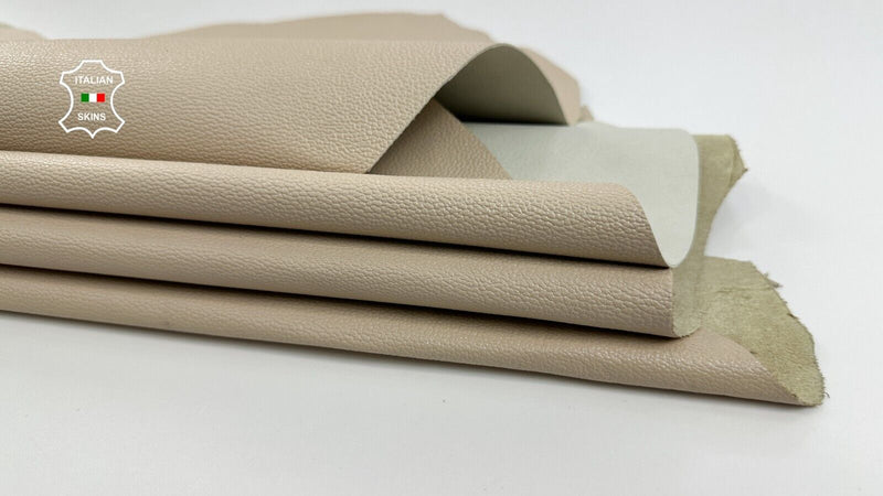 BEIGE PEBBLE GRAINY Strong Italian Goatskin leather 2 skins 10sqf 0.9mm C2688