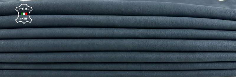 DARK BLUE NUBUCK Soft Italian Lambskin leather hides 2 skins 12+sqf 0.8mm #C2369