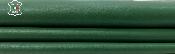 ITALIAN FLAG GREEN Thick Soft Italian Lambskin leather hides 8sqf 1.2mm #C405