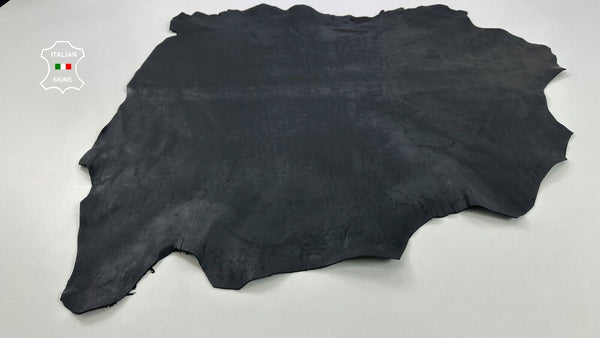 MIDNIGHT VINTAGE BLACK Thick Italian Goatskin leather hides 6+sqf 1.3mm #C2601