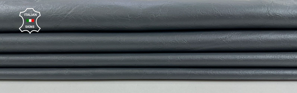 GREY COATED CRINKLE Thin Soft Italian Lambskin leather hides 6sqf 0.5mm #C1666