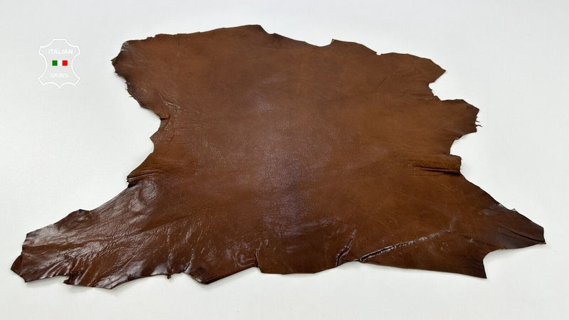 BROWN RUSTIC ANTIQUED ROUGH Thick Soft Goatskin leather hides 2+sqf 1.1mm #C2356