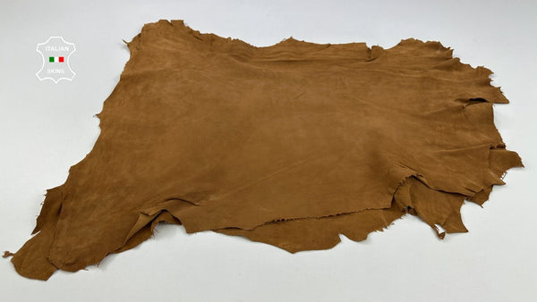 BROWN SUEDE Soft Italian Lambskin Sheep Lamb leather 2 skins 8+sqf 0.9mm #C2274