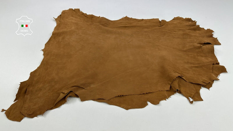 BROWN SUEDE Soft Italian Lambskin Sheep Lamb leather 2 skins 8+sqf 0.9mm #C2274