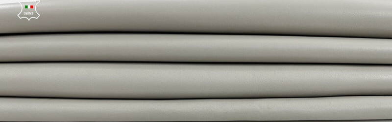 LIGHT GREYISH BEIGE Soft Italian Lambskin leather hides 3 skins 14sqf 1.0mm C672