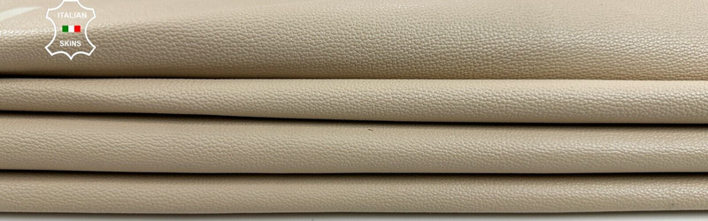 BEIGE PEBBLE GRAINY Strong Italian Goatskin leather 2 skins 10sqf 0.9mm C2688