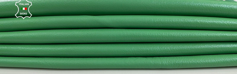 GREEN COATED GRAINY Soft Italian Lambskin leather hide 3 skins 15sqf 1.0mm C2309