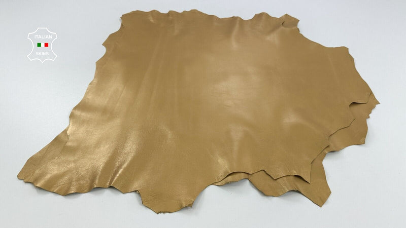 GOLD PEARLIZED Soft Italian Lambskin Sheep leather  2 skins 10+sqf 0.9mm #C2714