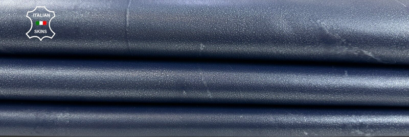 METALLIC SILVER BLUE DISTRESSED Thick Italian Lambskin leather 7sqf 1.1mm C2437