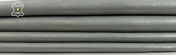 GREY PEARLIZED VINTAGE LOOK Soft Italian Lambskin leather hide 5+sqf 0.7mm C2172