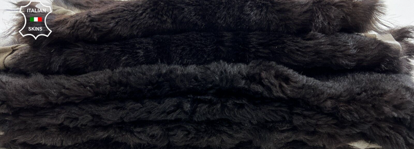 VERY DARK BROWN Soft Hair On sheepskin shearling fur leather 3 skins 8sqf #C540