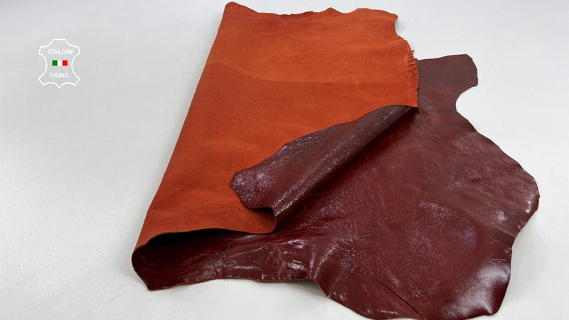 BRIC RED PATRENT SHINY CRINKLE Soft Italian Goatskin leather 7sqf 1.0mm #C1664