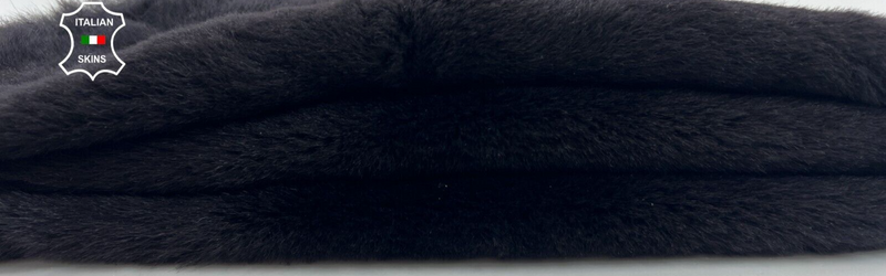 BLACK HAIR On sheepskin Shearling Lamb Sheep Leather hides fur 30"x45" #C1190