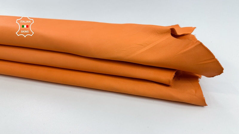 NATURAL ORANGE NAKED Thick Italian Goatskin Goat leather hides 5sqf 1.1mm #C2295