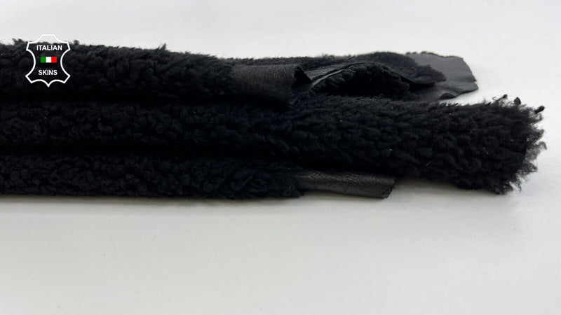 BLACK SHORT Hair On BLACK DOUBLE SIDE USE sheepskin shearling fur 26"X28" #C538