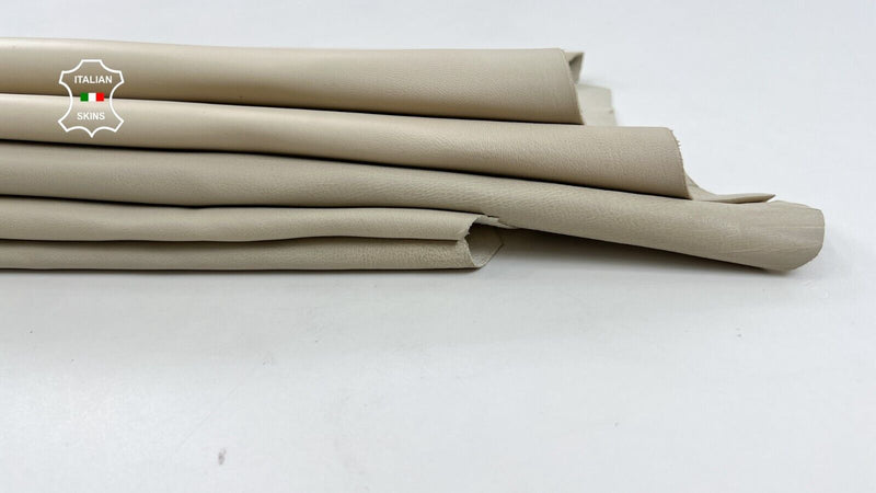 BEIGE Thick Soft Italian Lambskin Sheep leather hides 2 skins 12sqf 1.1mm #C888