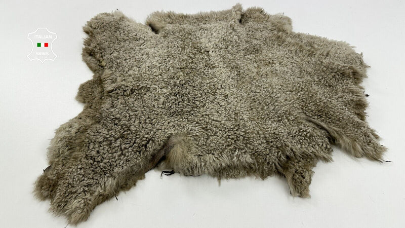 KHAKI ARMY Soft sheepskin Hair on Shearling fur 2 skins total of 5sqf #C2724