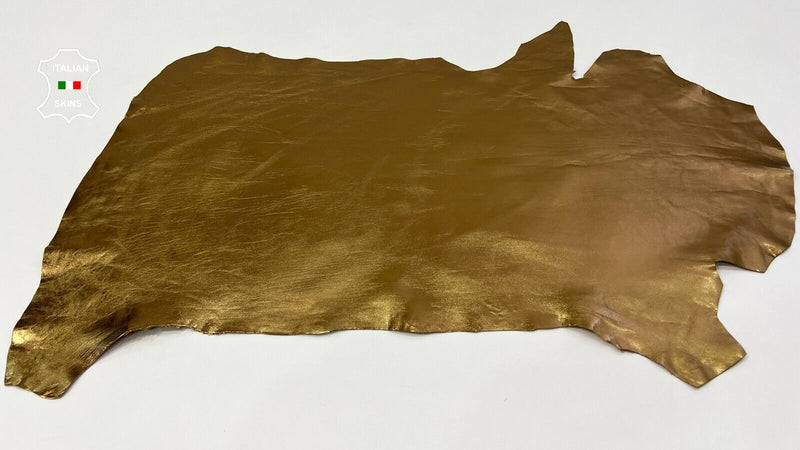 METALLIC BRONZE Thick Italian Goatskin Goat leather hide skins 6+sqf 1.2mm #C446